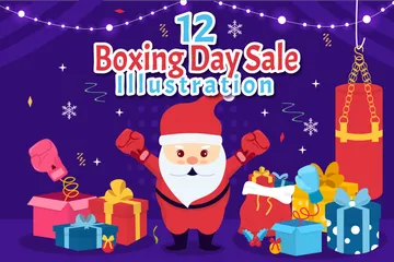Promoção do Boxing Day Pacote de Ilustrações