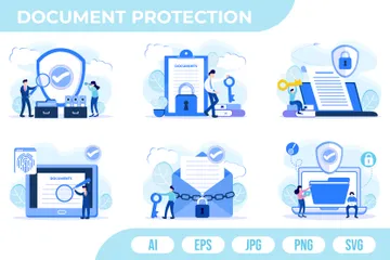 Proteção de Documentos Pacote de Ilustrações