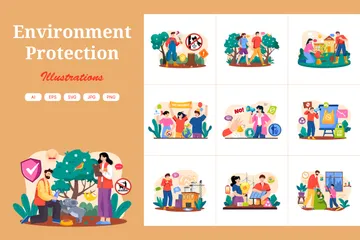 Proteccion Ambiental Paquete de Ilustraciones