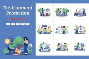 Proteccion Ambiental Paquete de Ilustraciones