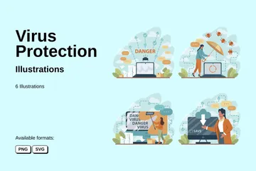 Protection contre le virus Pack d'Illustrations