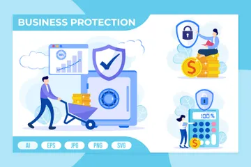 Protection des entreprises Pack d'Illustrations