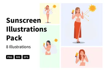 Protetor solar Illustration Pack