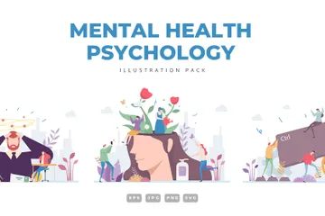 Psicología de la Salud Mental Paquete de Ilustraciones