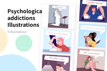 Psychological Addictions Illustration Pack