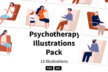 Psychothérapie Pack d'Illustrations