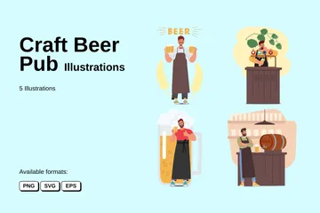 Pub de bière artisanale Pack d'Illustrations