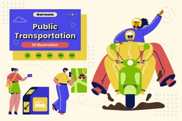 Public Transportation Illustration Pack