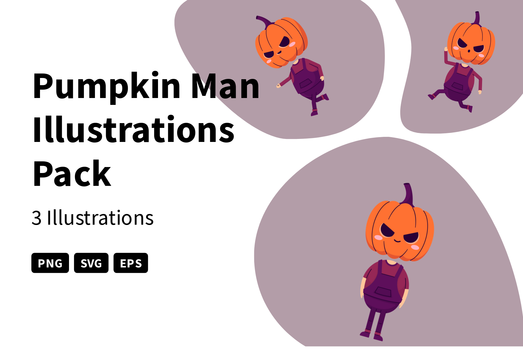 Premium Pumpkin Man Illustration pack from Festival & Days Illustrations