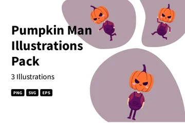 Pumpkin Man Illustration Pack