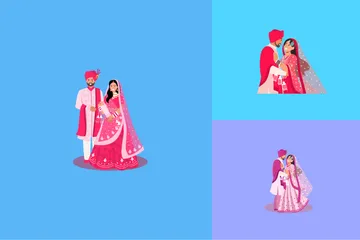 Punjabi-Hochzeit Illustration Pack