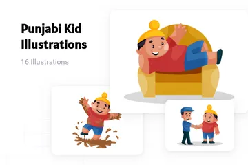 Punjabi Kid Illustration Pack