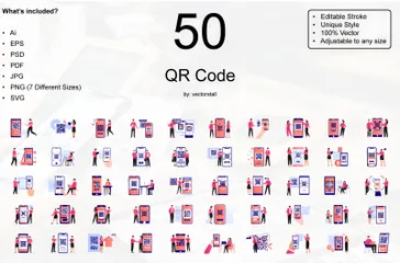 QR Code Illustration Pack