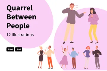 Quarrel Between People Illustration Pack