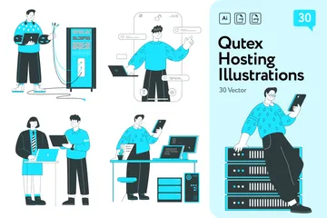 Illustrations d'hébergement Qutex Pack d'Illustrations