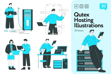 Qutex Hosting Illustrationen Illustrationspack