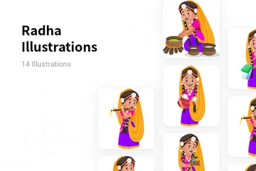 Radha Illustration Pack