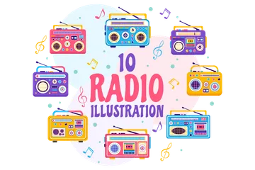 Rádio Pacote de Ilustrações