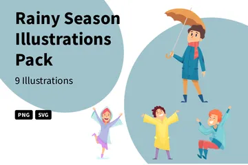 Rainy Season Illustration Pack