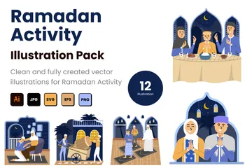 Ramadan Activity Illustration Pack