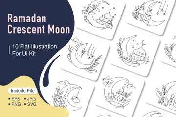 Croissant de Lune du Ramadan Pack d'Illustrations