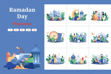 Ramadan Day Illustration Pack