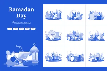 Ramadan Day Illustration Pack