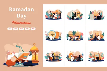 Ramadan Day Illustration Pack