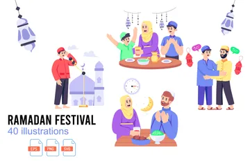 Ramadan Festival Illustration Pack