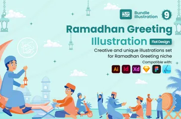 Ramadan-Grüße Illustrationspack