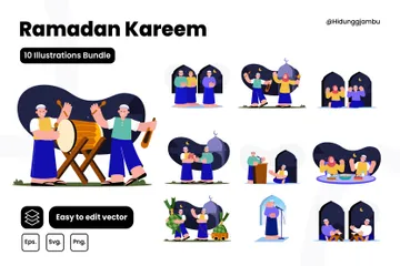 Ramadan Kareem Illustration Pack