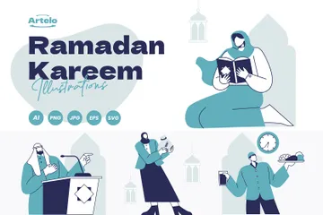 Ramadan Kareem Illustration Pack