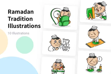 Ramadan Tradition Illustration Pack