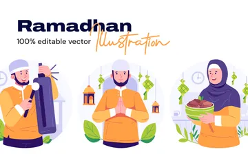 Ramadhan Character Illustration Pack