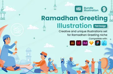Ramadhan Greeting Illustration Pack