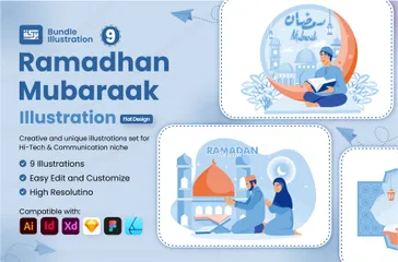 Ramadhan Mubarak Illustration Pack