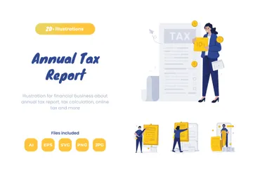 Rapport fiscal annuel Pack d'Illustrations