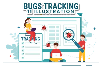 Rastreamento de bugs Pacote de Ilustrações