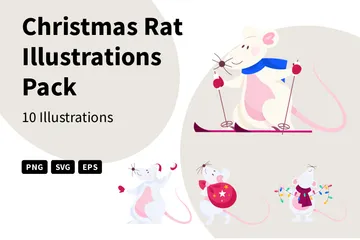 Rat de Noël Pack d'Illustrations