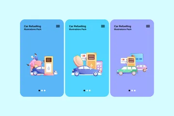 Ravitaillement de voiture Pack d'Illustrations