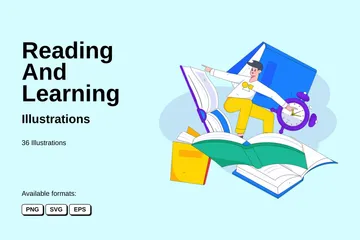 Reading And Learning Illustration Pack