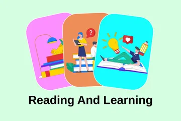 Reading And Learning Illustration Pack