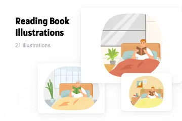 Reading Book Illustration Pack