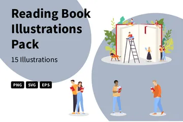 Reading Book Illustration Pack