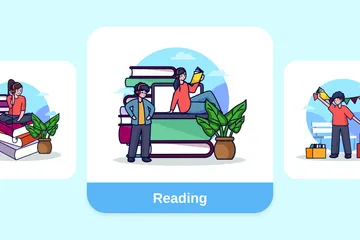 Reading Illustration Pack