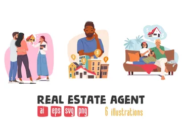 Real Estate Agent Illustration Pack