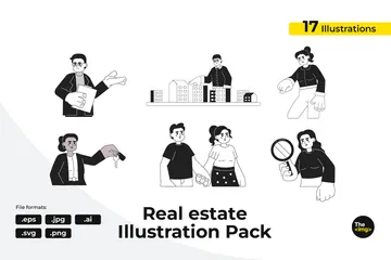 Real-estate Agents Illustration Pack