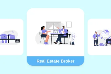 Real Estate Broker Illustration Pack