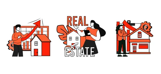 Real Estate Business Illustration Pack