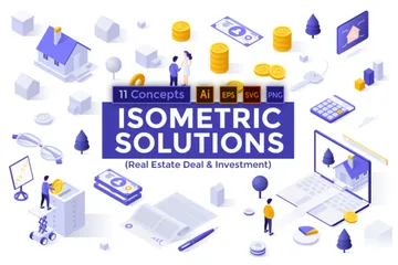 Real Estate Deal And Investment Illustration Pack